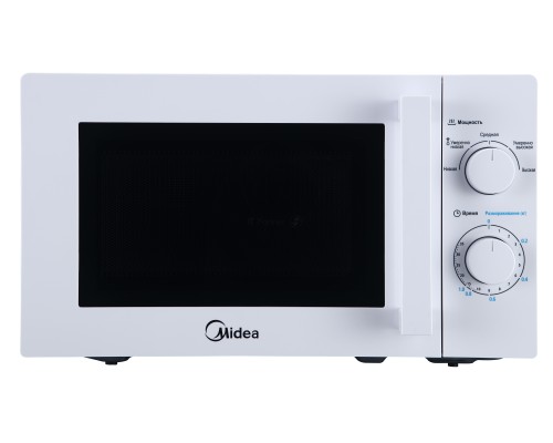 Микроволновая печь Midea MM720CY6-W белый, 20 л, 700 Вт, переключатели - поворотный механизм