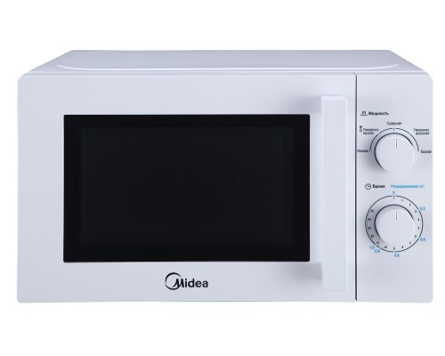 Микроволновая печь Midea MM720CY6-W белый, 20 л, 700 Вт, переключатели - поворотный механизм