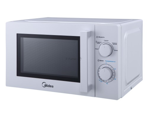 Микроволновая печь Midea MM720CY6-W белый, 20 л, 700 Вт, переключатели - поворотный механизм