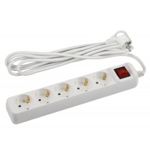 ЭРА Б0044045 Удлинитель электрический U-5es-5m-3x1,5 с заземлением с выключателем 5 розеток 5м ПВС 3x1,5мм2 16А