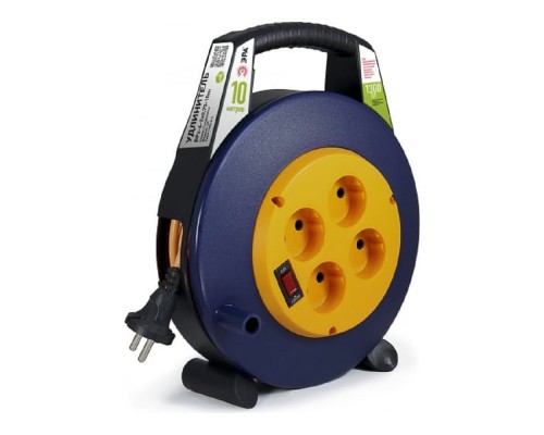 [Эра Силовые удлинители на рамке и на катушке] ЭРА Б0052923 Удлинитель силовой BPx-4-2x0,75-10m в закрытом корпусе без заземления с выключателем 4 розетки 10м ПВС 2x0,75мм2 6А