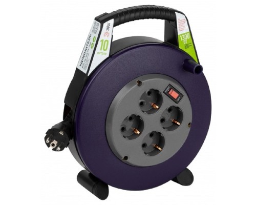 [Эра Силовые удлинители на рамке и на катушке] ЭРА Б0052925 Удлинитель силовой BPx-4e-3x0,75-10m в закрытом корпусе с заземлением с выключателем 4 розетки 10м ПВС 3x0,75мм2 6А