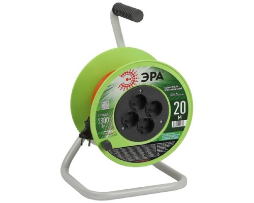 [Эра Силовые удлинители на рамке и на катушке] ЭРА Б0059779 Удлинитель силовой RP-4-2x0.75-20m на пластиковой катушке без заземления 4 розетки 20м ПВС 2х0,75мм2 