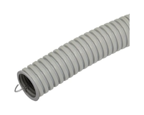 [ЭРА Трубы гофрированные ПВХ] ЭРА Б0036838 Труба гофрированная ПВХ GOFR-16-100-PVC-building  (серый) Строительная d 16мм с зонд. легкая 100м 