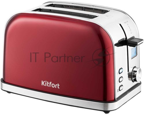 Тостер Kitfort КТ-2036-1 / Мощность: 800-950 Вт.Ёмкость: 2 тоста одновременно,красный.