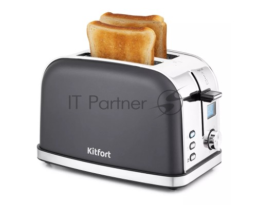 Тостер Kitfort КТ-2036-5 / Мощность: 800-950 Вт.Ёмкость: 2 тоста одновременно,графит.
