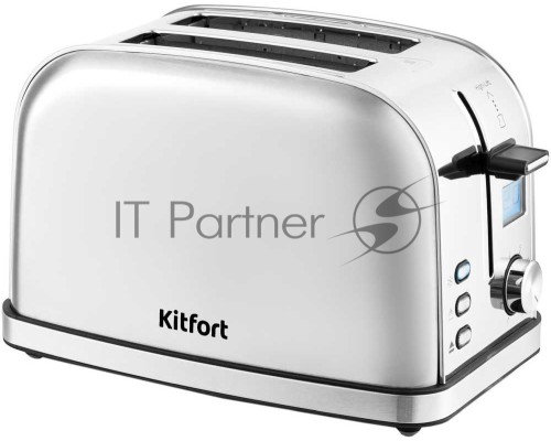 Тостер Kitfort КТ-2036-6 / Мощность: 800-950 Вт.Ёмкость: 2 тоста одновременно,серебристый.