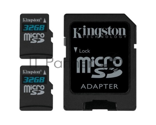 Флеш карта microSDHC 32GB microSDXC Class10 Kingston <SDCS2/32GB-2P1A> Class10 UHS-I Canvas Select up to 100MB/s с адапт.