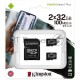 Флеш карта microSDHC 32GB microSDXC Class10 Kingston <SDCS2/32GB-2P1A> Class10 UHS-I Canvas Select up to 100MB/s с адапт.