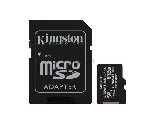 Флеш карта microSDHC 512GB microSDXC Class10 Kingston <SDCS2/512GB> UHS-I Canvas Select up to 100MB/s с адапт.
