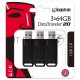 Флеш Диск Kingston 64Gb DataTraveler DT20 <DT20/64GB-3P>, USB2.0 черный, 3шт