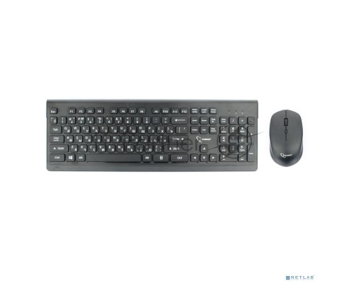 Комплект клавиатура+мышь беспроводные Gembird KBS-7200, черный, 2.4ГГц/10м, 1600 DPI,  мини-приемник- USB