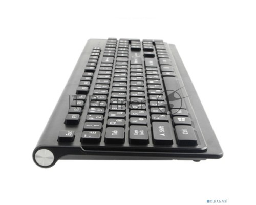 Комплект клавиатура+мышь беспроводные Gembird KBS-7200, черный, 2.4ГГц/10м, 1600 DPI,  мини-приемник- USB