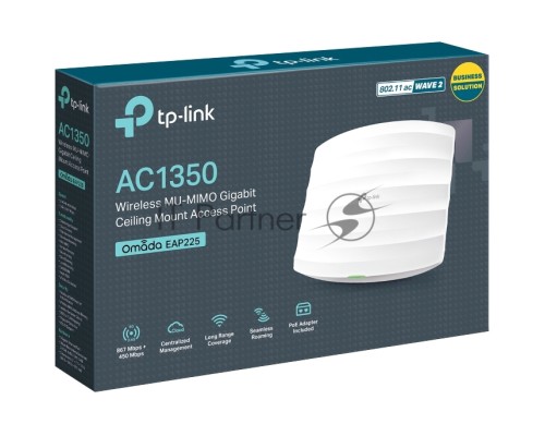 Точка доступа AC1350 Wireless MU-MIMO Gigabit Ceiling Mount Access Point, 450Mbps at 2.4GHz + 867Mbps at 5GHz, 802.11a/b/g/n/ac wave 2, Beamforming, Airtime Fairness, MU-MIMO, 802.3af Standard PoE and Passive PoE (Passive POE Adapter included), no more D