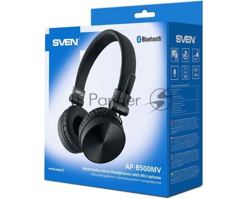 Наушники с микрофоном SVEN AP-B500MV / BLACK  (Bluetooth)