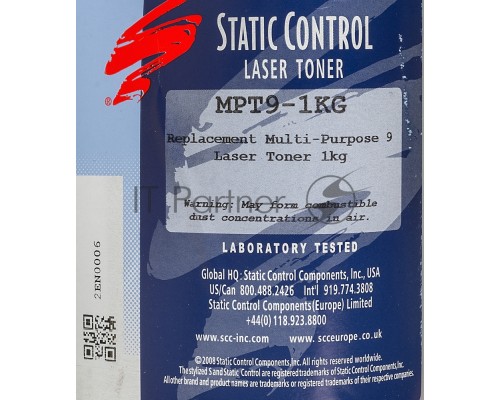 Тонер Static Control MPT9-1KG черный флакон 1000гр. для принтера HP LJ Pro PM401/ P2055/P3005/P3015 Тонер Static Control MPT9-1KG черный флакон 1000гр. для принтера HP LJ Pro PM401/ P2055/P3005/P3015