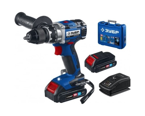 [Дрель, Шуруповерт] ЗУБР  Т7, 20 В, 70 Н·м, 2 АКБ (2 А·ч), бесщеточная дрель-шуруповерт, кейс, Профессионал (DB-201-22)