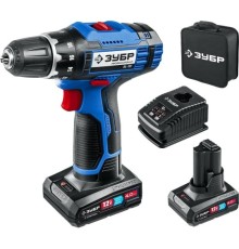 ЗУБР  Т7, 12 В, 40 Н·м, 2 АКБ (4 А·ч), дрель-шуруповерт, сумка, Профессионал (DL-121-42)