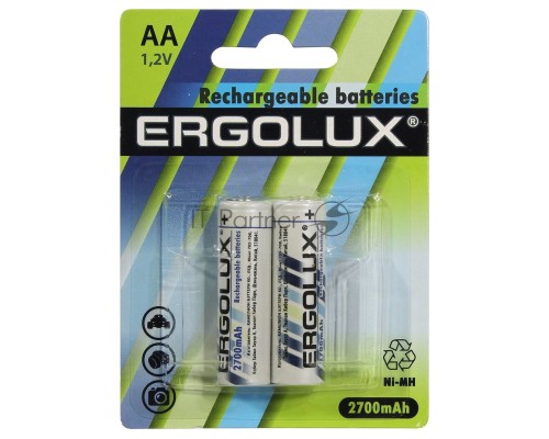 Аккумулятор AA-2700мА.ч Ni-Mh BL-2 NHAA2700BL2 1.2В (блист.2шт) Ergolux 12445
