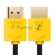 Greenconnect Кабель SLIM 2.0m HDMI 2.0, желтые коннекторы Slim, OD3.8mm, HDR 4:2:2, Ultra HD, 4K 60 fps 60Hz, 3D, AUDIO, 18.0 Гбит/с, 32/32 AWG, GCR-51576 Greenconnect Кабель SLIM 2.0m HDMI 2.0, желтые коннекторы Slim, OD3.8mm, HDR 4:2:2, Ultra HD, 4K 60