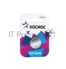 Элемент питания литиевый CR CR1620 1хBL (блист.1шт) Космос KOCR16201BL