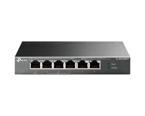 [Сетевое оборудование] TP-Link TL-SG1006PP Настольный коммутатор с 6 гигабитными портами (3 порта PoE+, 1 порт PoE++)