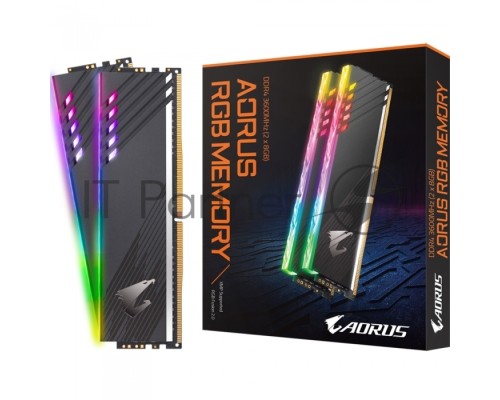 Модуль памяти 16GB Gigabyte DDR4 3600 DIMM Aorus RGB Gray Gaming Memory GP-AR36C18S8K2HU416R Non-ECC, CL18, 1.35V, Kit (2x8GB), RTL