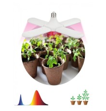 Эра Б0053289 Фитолампа для растений светодиодная FITO-36W-RB-E27-FOLD 4-х лепестковая красно-синего спектра 36 Вт Е27 