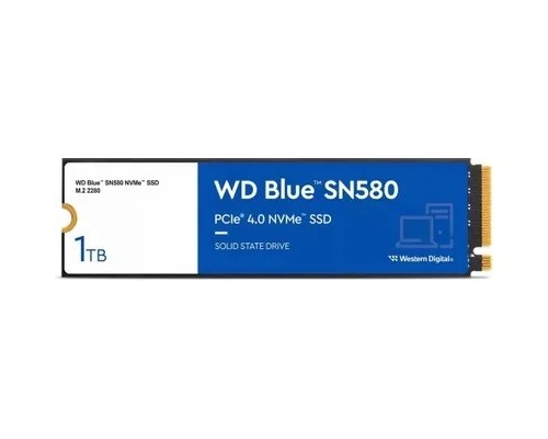 [накопитель] WD SSD Blue SN580 NVMe, 1000GB, M.2(22x80mm), NVMe, PCIe 3.0 x4, 3D TLC, WDS100T3B0E