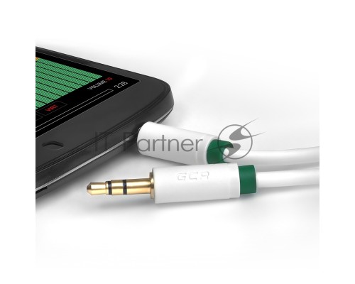 Greenconnect Кабель аудио 3.0m jack 3,5mm/jack 3,5mm белый, зеленая окантовка, ультрагибкий, 28 AWG, M/M, Premium GCR-AVC1662-3.0m, экран, стерео Greenconnect Кабель аудио 3.0m jack 3,5mm/jack 3,5mm белый, зеленая окантовка, ультрагибкий, 28 AWG, M/M, Pr
