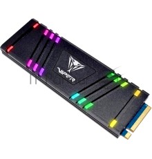 SSD M.2 Viper 512Gb VPR100 RGB Series <VPR100-512GM28H> (PCI-E 3.0 x4, up to 3300/2100MBs, 3D TLC, DRAM 512Mb, Phison E12, TBW 800Tb, 22х80mm, RGB подсветка, heatsink)